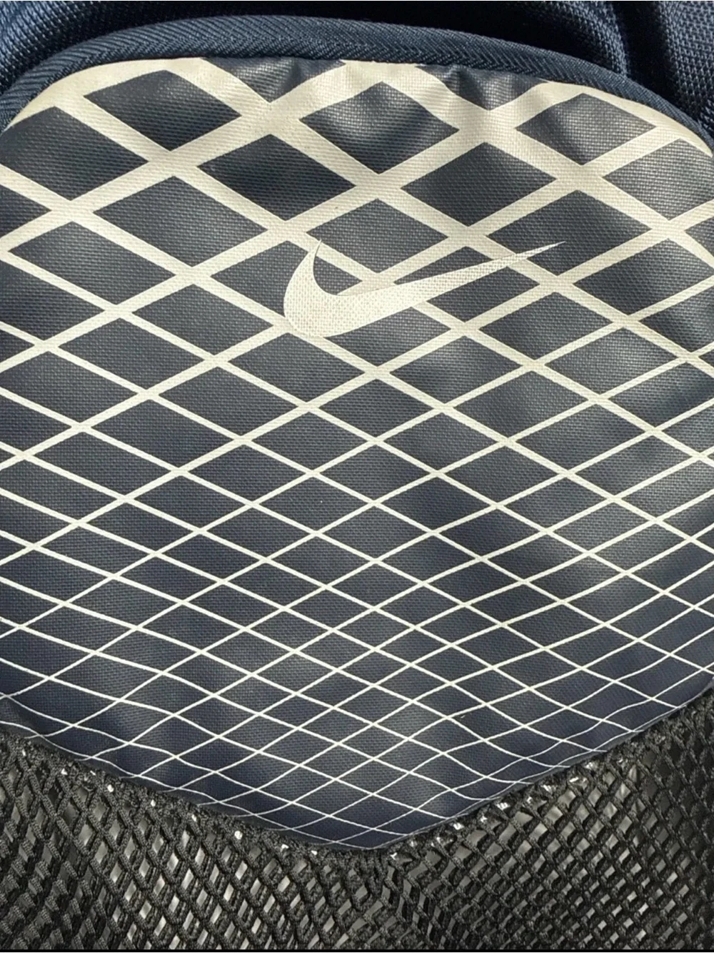 Nike Navy and Black Mesh Front Backpack